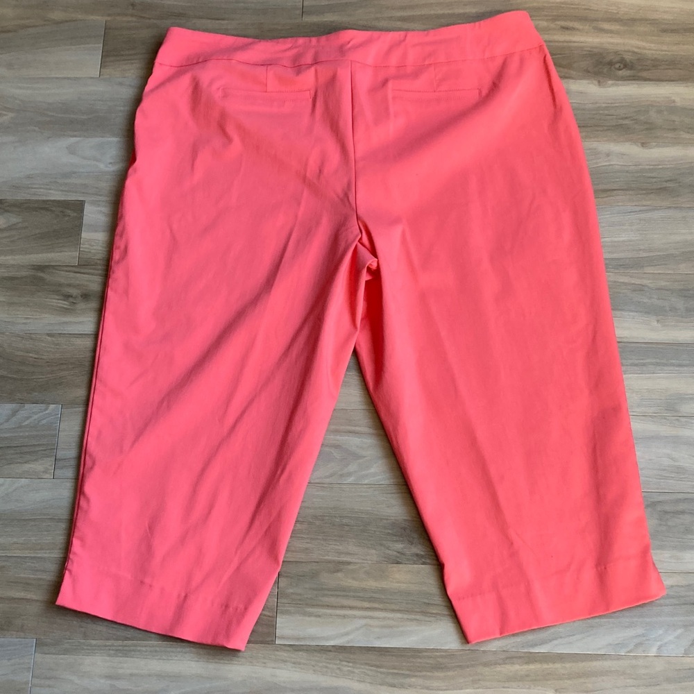 Zac & Rachel Mid-Rise Wide Crop Pant with stretch sugar coral 24W - Picture 15 of 17